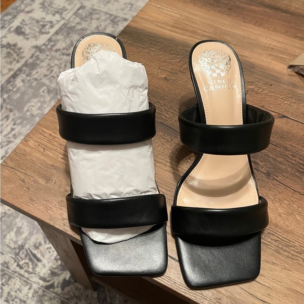 Vince Camuto Black Strappy Heels